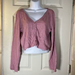 Cotton‎ On Dusty Pink Crinkle Blouse